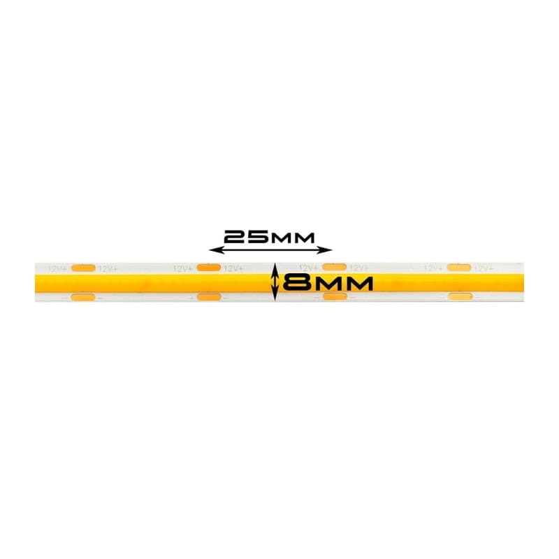 Taśma LED COB liniowa 480LED-m, 12V, 3000K - 1m biała ciepła