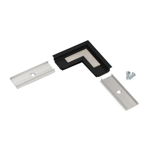 Łącznik kątowy 90° do profilu aluminiowego LED L GROOVE10 - czarny anodowany