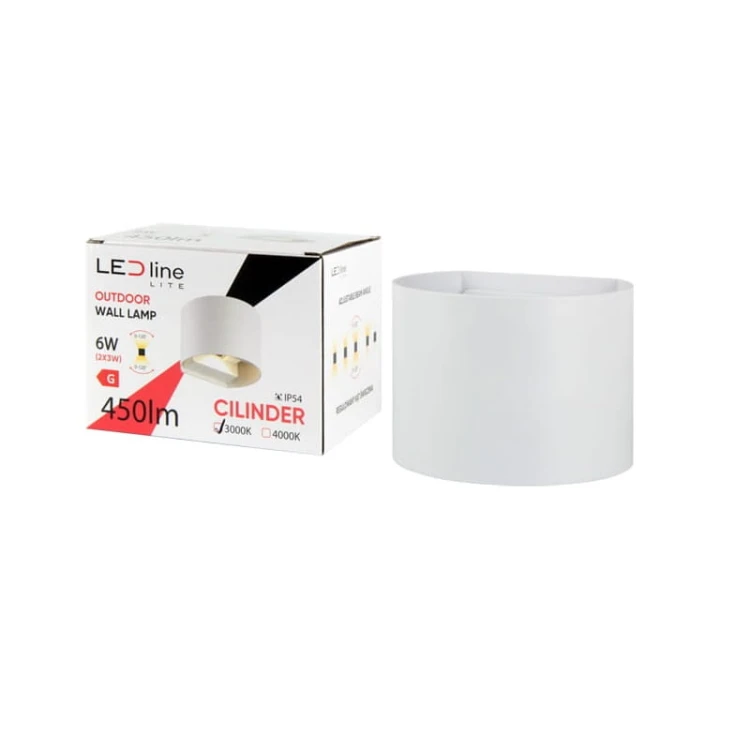 Kinkiet zewnętrzny LITE LED 2x3W 3000K ruchomy biały CILINDER z opakowaniem