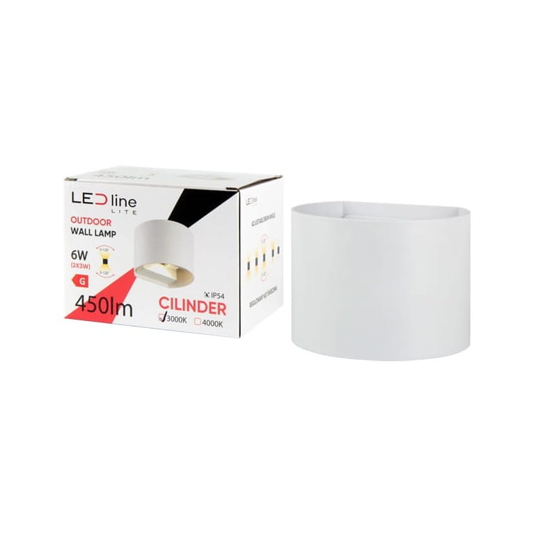 Kinkiet zewnętrzny LITE LED 2x3W 3000K ruchomy biały CILINDER z opakowaniem