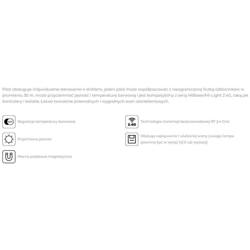 Pilot LED MONO CCT MiBoxer Milight C1 z uchwytem magnetycznym opis