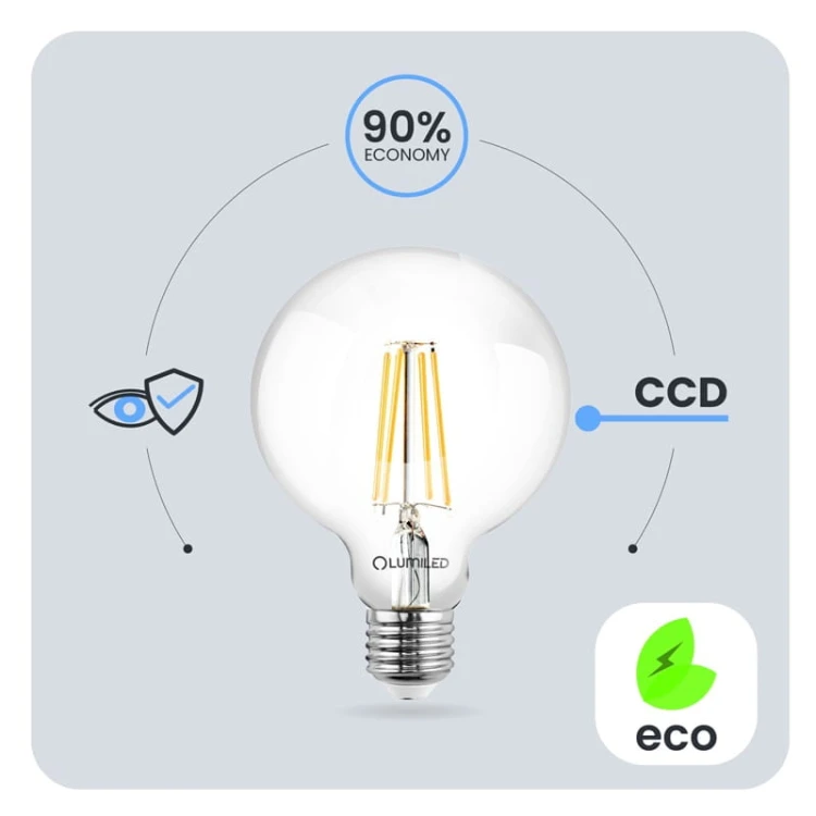 Żarówka LED E27 7W neutralna 4000K 806lm kula G125 eco
