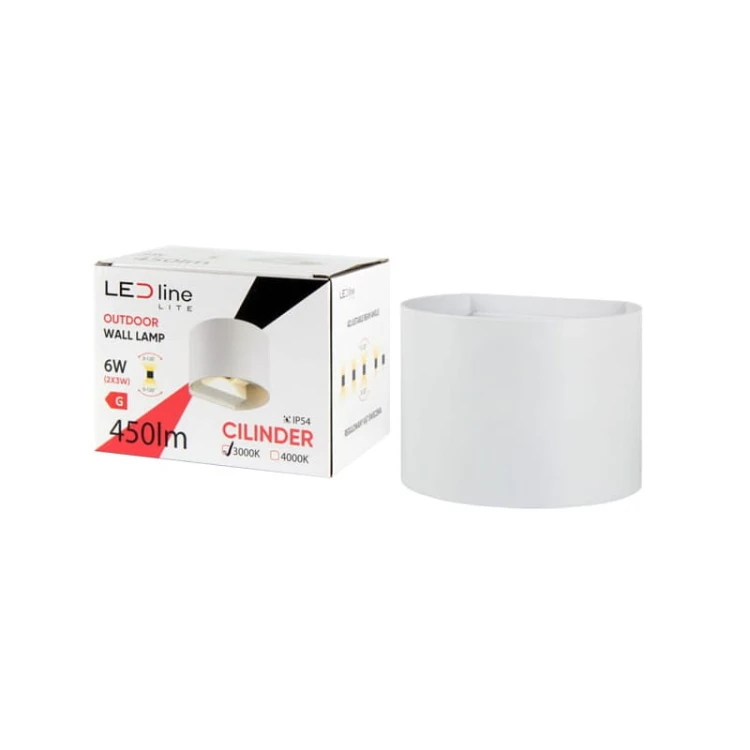 Kinkiet zewnętrzny LEDLINE LITE LED 2x3W 4000K ruchomy biały CILINDER z opakowaniem