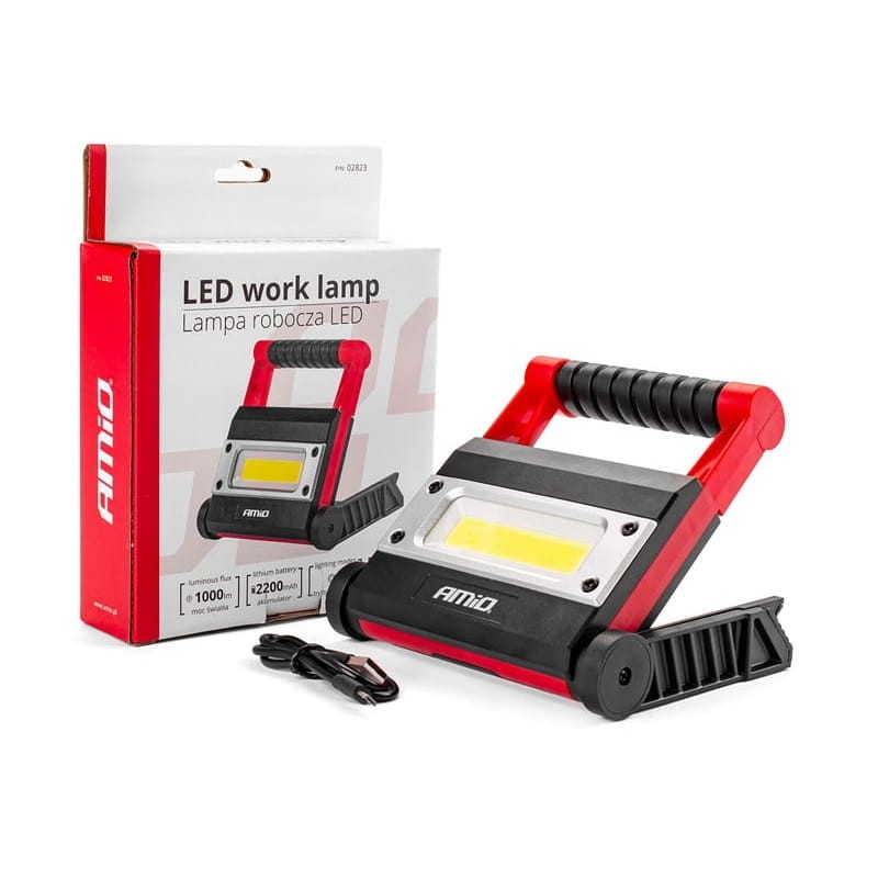 Lampa robocza, naświetlacz przenośny LED WT13 biały zimny z akumulatorem + USB z opakowaniem