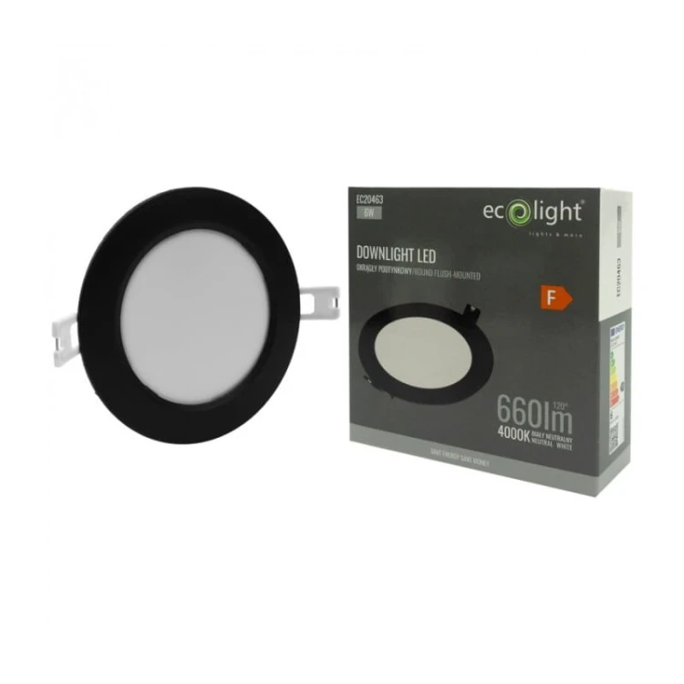 Panel LED 6W 660lm 4000K podtynkowy okrągły z opakowaniem