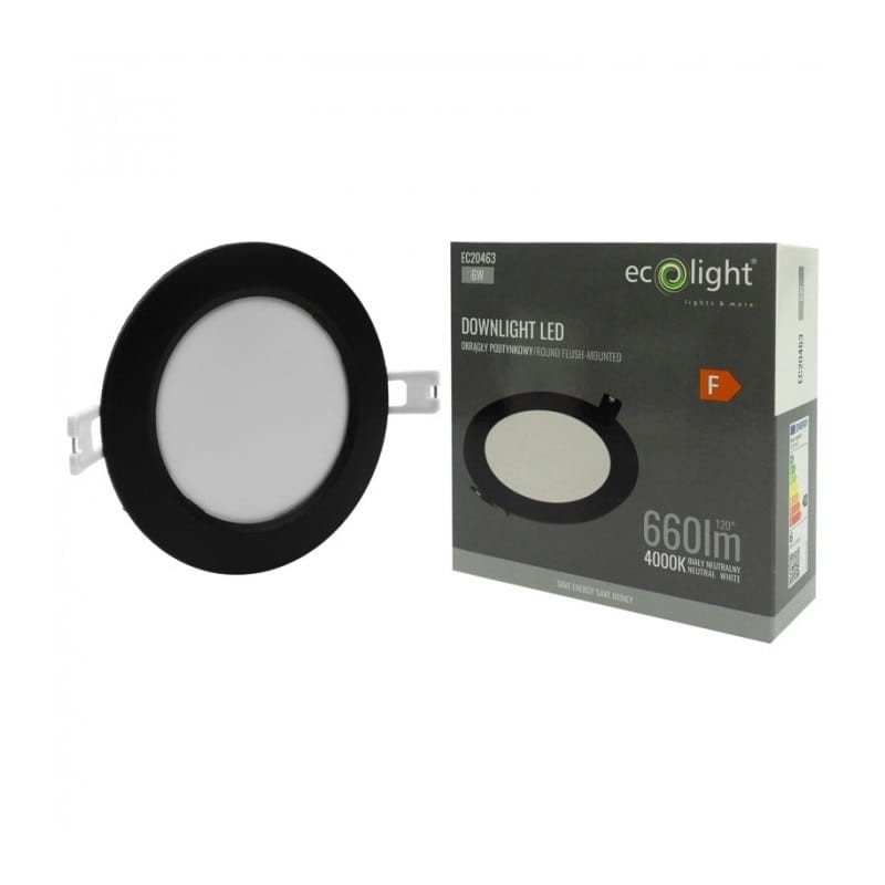 Panel LED 6W 660lm 4000K podtynkowy okrągły z opakowaniem