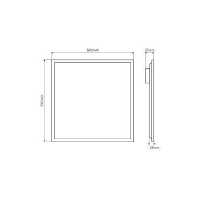 Panel LED LEDLine 40W Prime Backlit wpuszczany biały neutralny wymiary