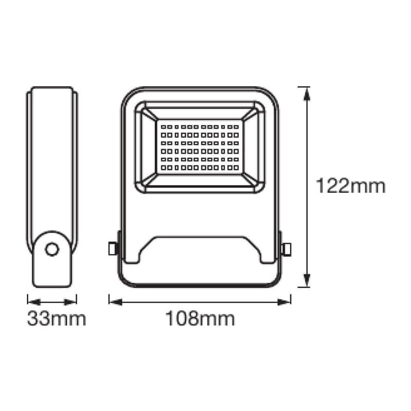 Naświetlacz LED LEDVANCE FLOODLIGHT Endura 10W - 4000K szary wymiary
