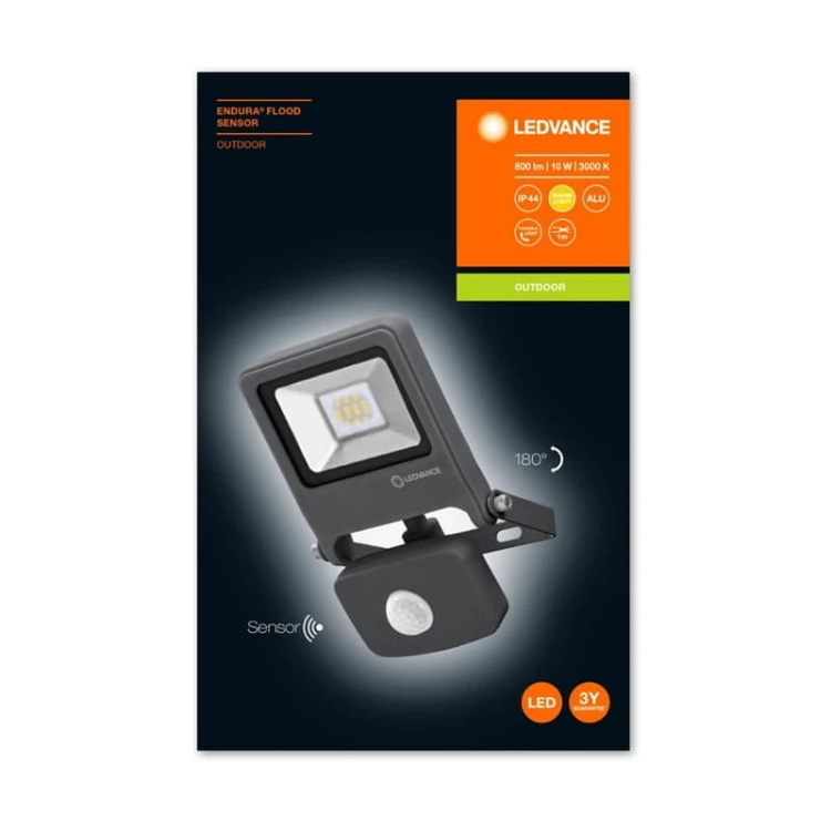 Naświetlacz LED LEDVANCE FLOODLIGHT Endura 10W - 4000K szary z czujnikiem ruchu opakowanie