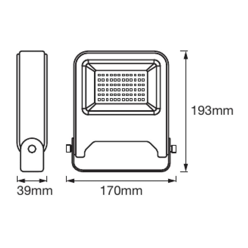 naświetlacz led 30W 4000K szary wymiary