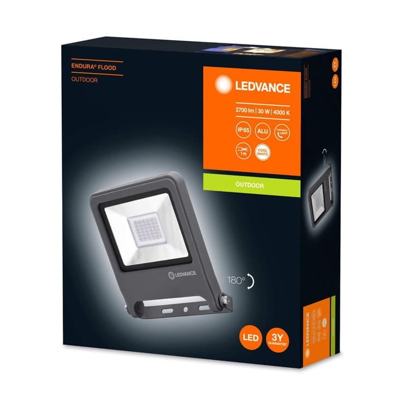 naświetlacz led 30W 4000K szary opakowanie