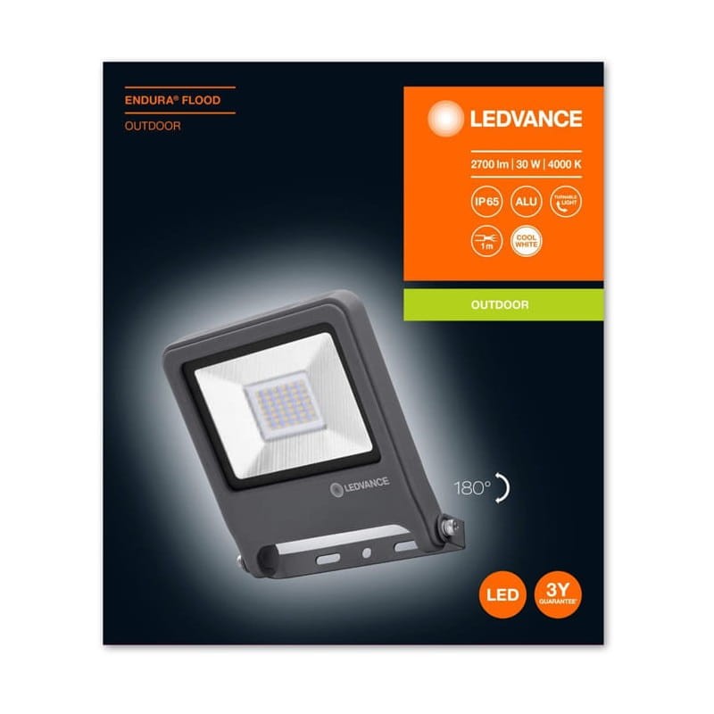 naświetlacz led 30W 4000K szary pudełko