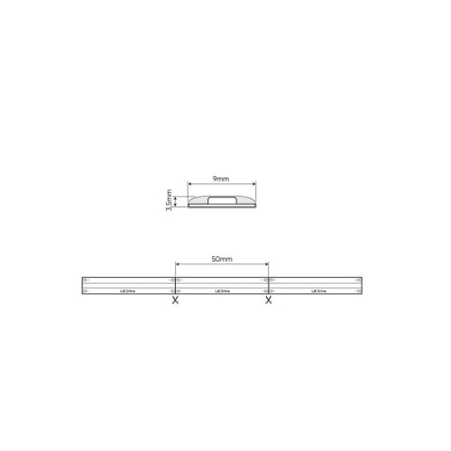 Taśma LED LEDline Prime COB 320 chipsm 24V liniowa 4000K biała neutralna 5m. wymiary