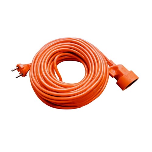 Przedłużacz ogrodowy jednogniazdowy 20m 2500W 10A z przewodem OMY 2x1mm2 ECO pomarańczowy