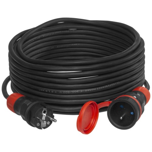 Przedłużacz budowlany KEL X1 jednogniazdowy 25m 16A IP54 z przewodem  w oponie gumowej