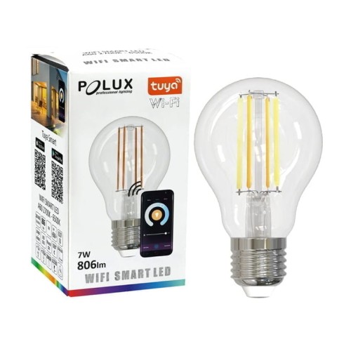 Żarówka LED smart Filament E27 A60 7W CCT sterowna aplikacją TUYA
