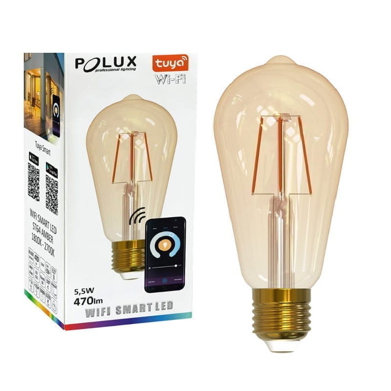 Żarówka LED smart Filament E27 ST64 5,5W ciepła sterowana aplikacją TUYA z opakowaniem