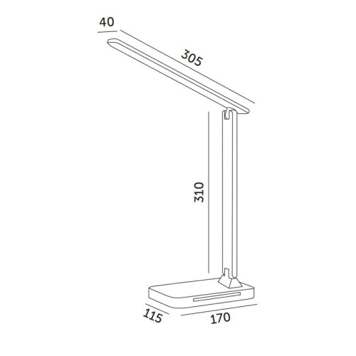 Lampka biurkowa LED NOBLITE 7W CCT biała wymiary