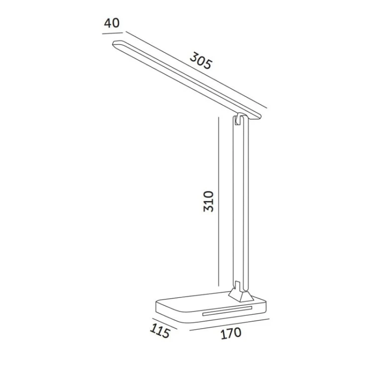 Lampka biurkowa LED NOBLITE 7W CCT biała wymiary