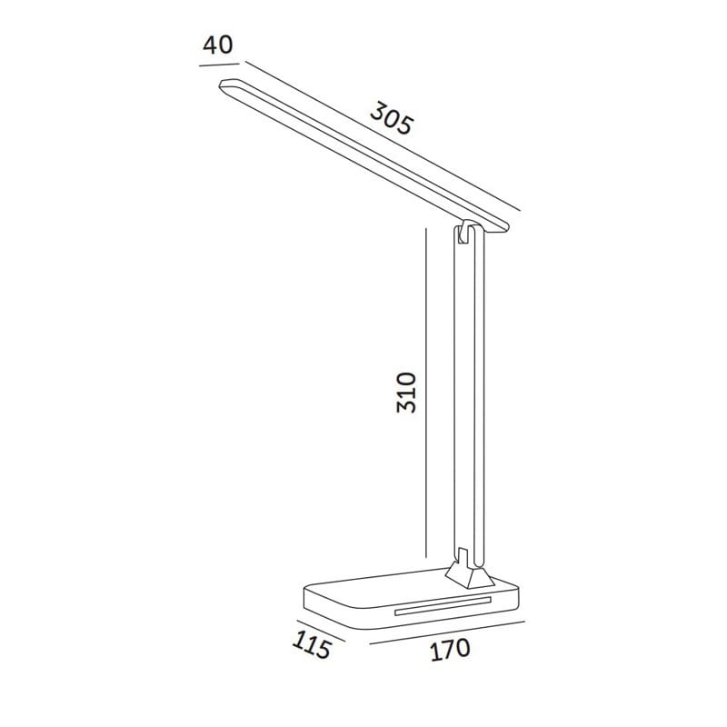 Lampka biurkowa LED NOBLITE 7W CCT czarna wymiary