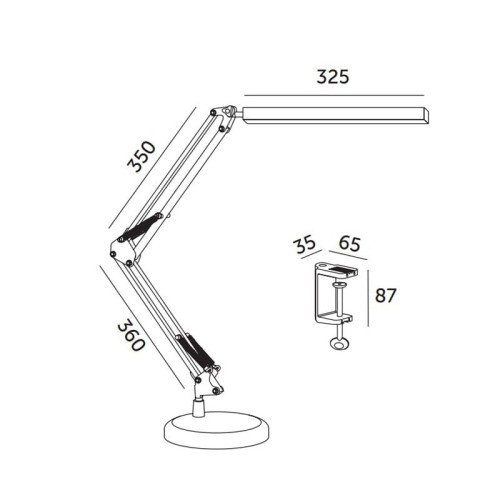 Lampka biurkowa LED TENUIX 14W CCT czarna wymiary