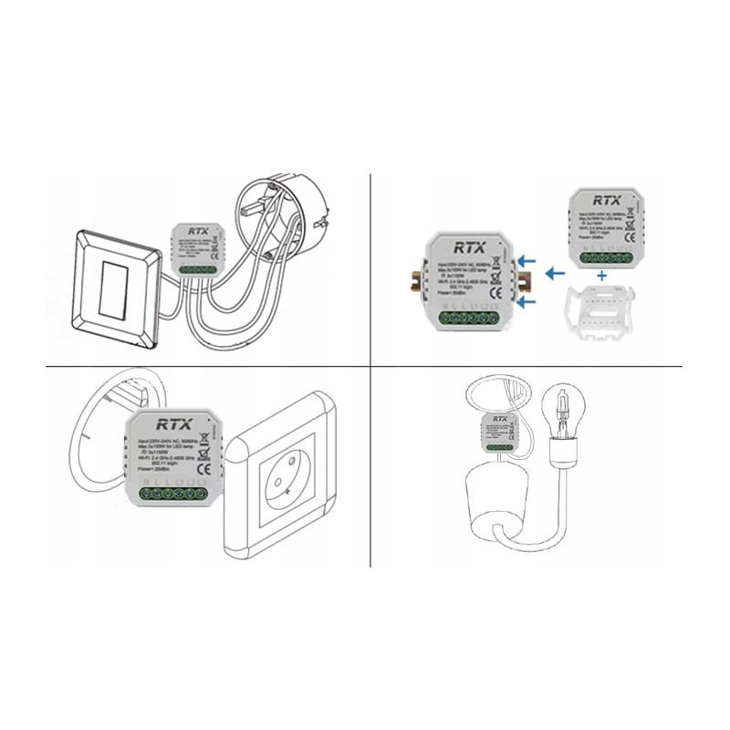 sterownik dopuszkowy WiFi TUYA LN opcja RF