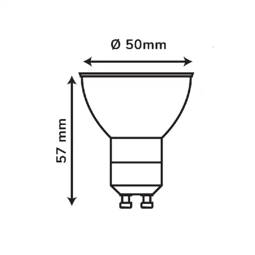 Żarówka LED GU10 7W zimna wymiary