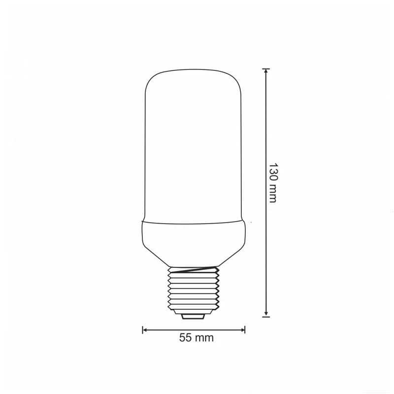 Żarówka LED E27 3W imitująca płomień flame - biała ciepła 1400K_3