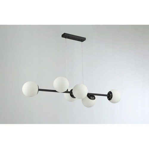 Lampa sufitowa, żyrandol wisząca 6xE27 BALI czarna_1