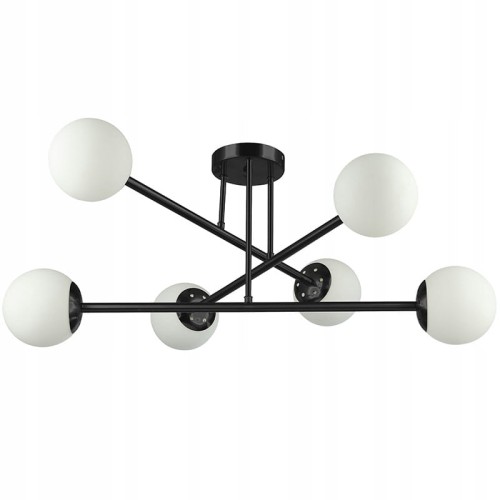 Lampa sufitowa, żyrandol wisząca 6xE27 77cm BALI czarna
