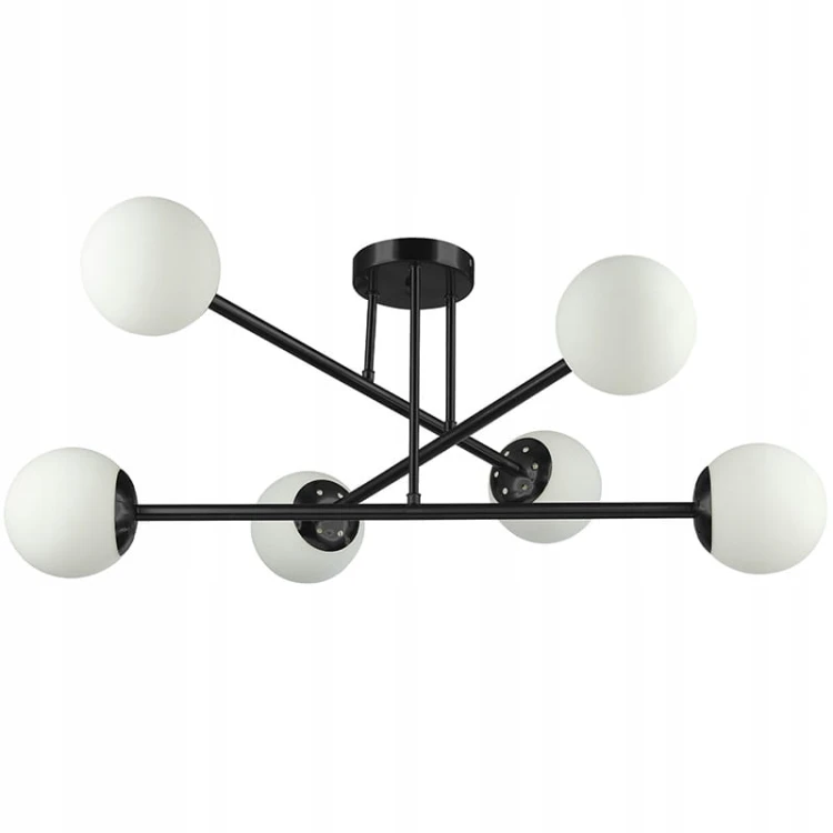 Lampa sufitowa, żyrandol wisząca 6xE27 77cm BALI czarna