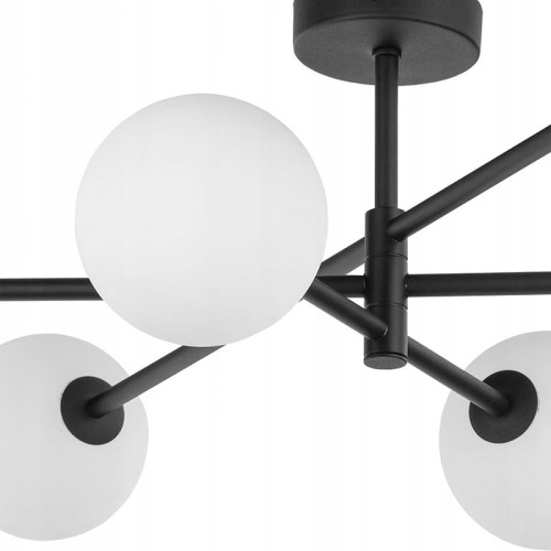 Lampa sufitowa, żyrandol wisząca 6xE27 77cm BALI czarna_1