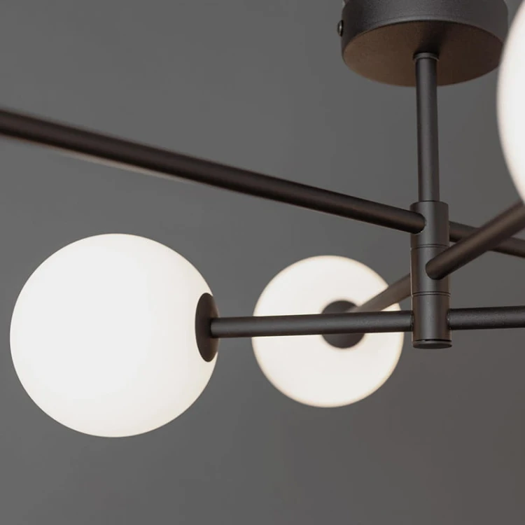 Lampa sufitowa, żyrandol wisząca 6xE27 77cm BALI czarna_2