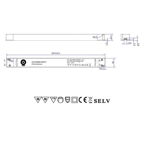 Zasilacz LED 75W 24V 3,12A meblowy SLIM POS Power FTPC75V24-S_1
