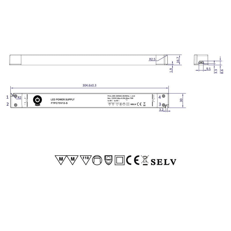 Zasilacz LED 75W 24V 3,12A meblowy SLIM POS Power FTPC75V24-S_1