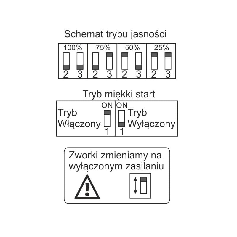 Zasilacz LED Slim PRO 60W 24V 2,5A modułowy SOFT START, tryby jasności_2