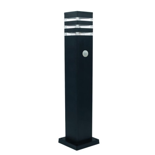 Słupek, lampa ogrodowa E27 60cm Sagitta czarna z czujnikiem ruchu