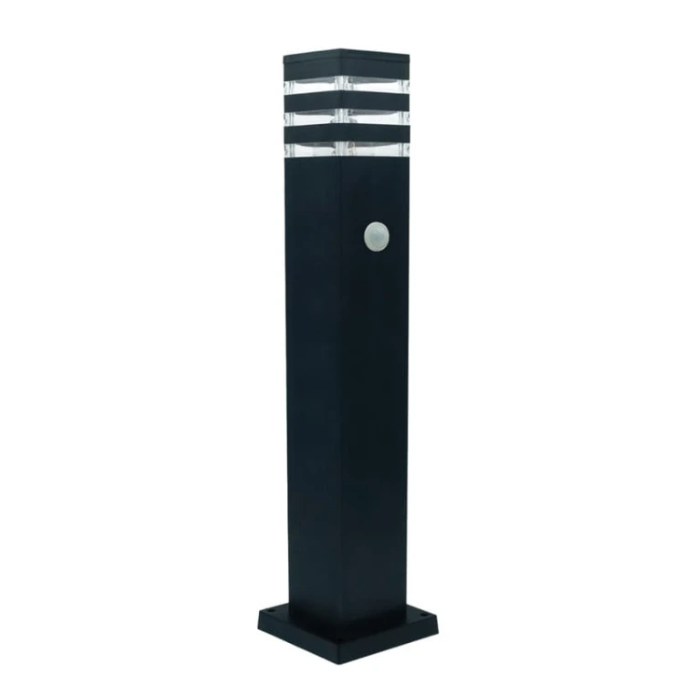 Słupek, lampa ogrodowa E27 60cm Sagitta czarna z czujnikiem ruchu