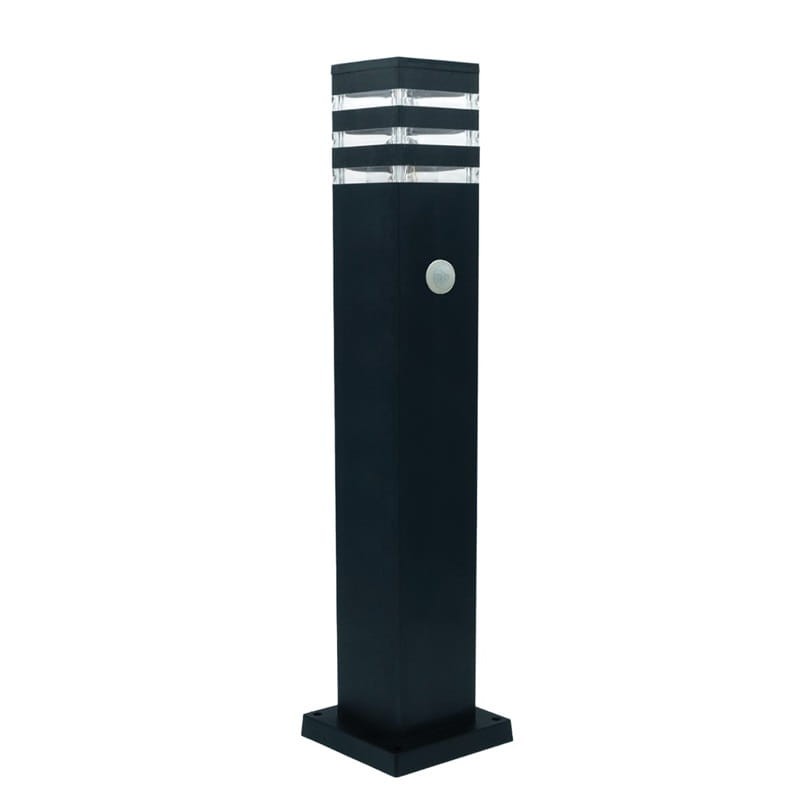 Słupek, lampa ogrodowa E27 60cm Sagitta czarna z czujnikiem ruchu