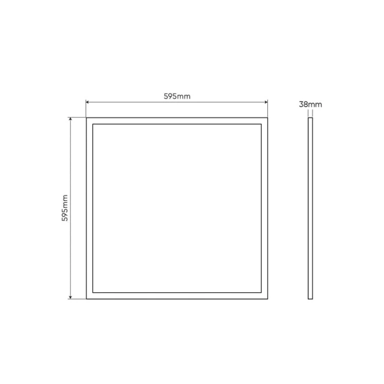 Panel LED LEDline LITE 40W 4000K 4000lm Backlit natynkowy 595x595mm wymiary