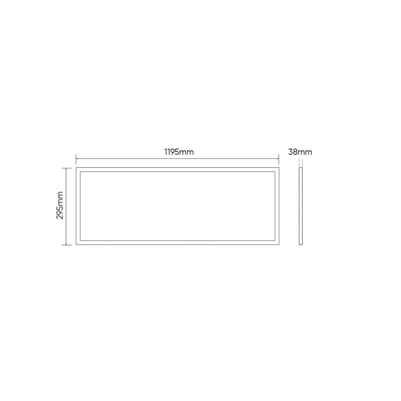 Panel LED LEDline LITE 2in1 40W 4000K 4000lm Backlit natynkowy 295x1195mm czarny wymiary