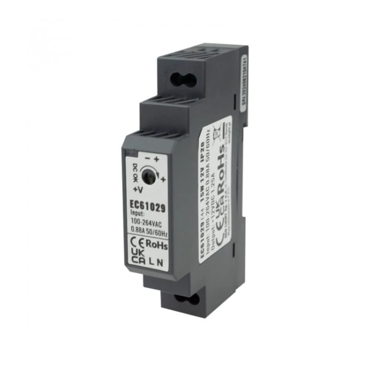 Zasilacz LED 15W 12V DC 1,25A na szynę DIN Premium