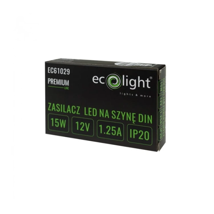 Zasilacz LED 15W 12V DC 1,25A na szynę DIN Premium opakowanie