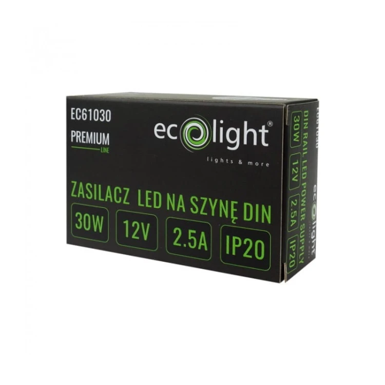 Zasilacz LED 30W 12V DC 2,5A na szynę DIN Premium opakowanie