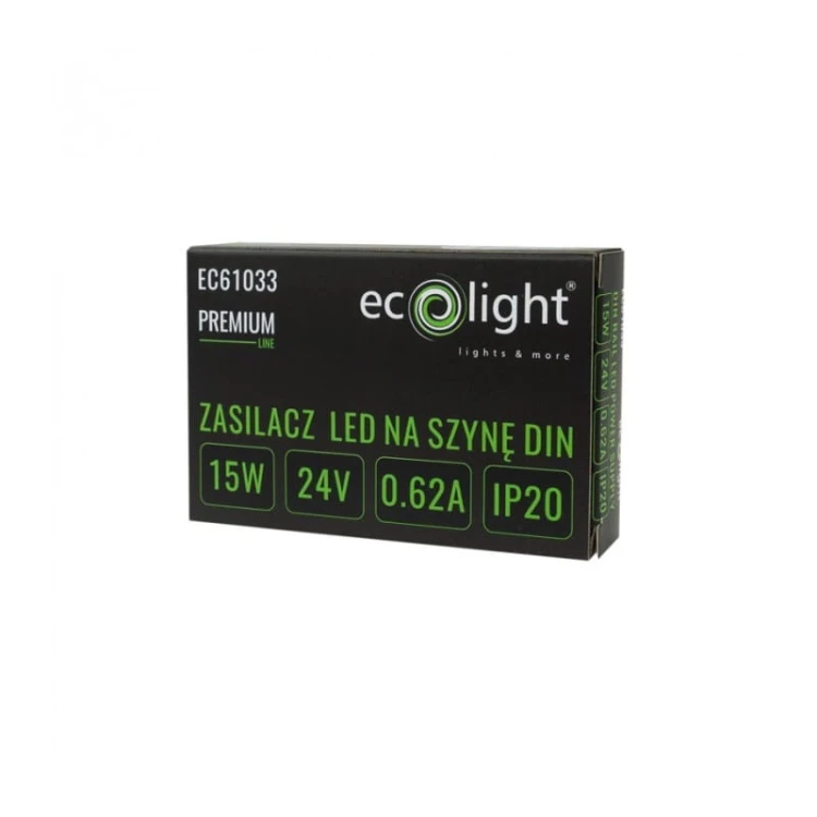 Zasilacz LED 15W 24V DC 0,62A na szynę DIN Premium opakowanie