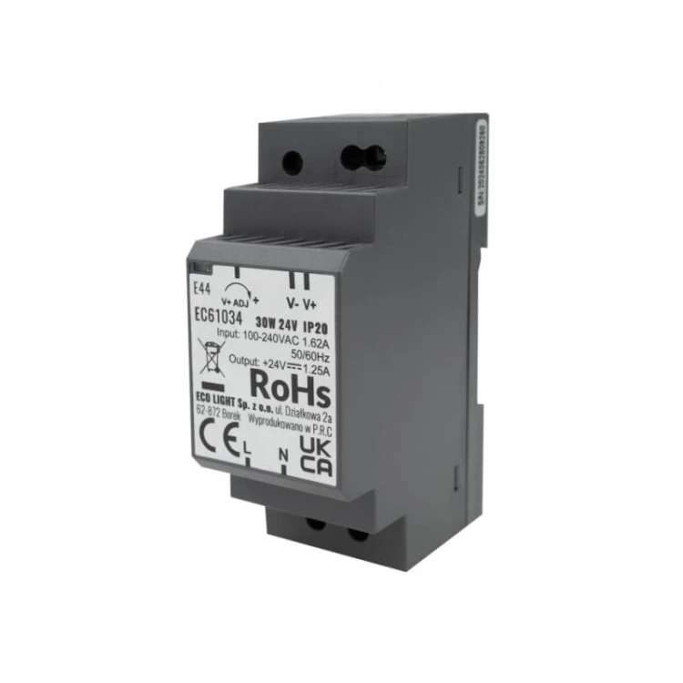 Zasilacz LED 30W 24V DC 1,25A na szynę DIN Premium