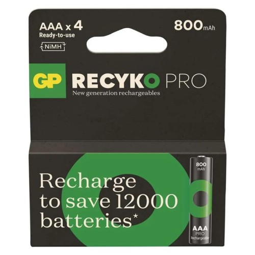 Akumulatory GP R03 AAA 800mAh ReCyko - 4 szt. opakowanie
