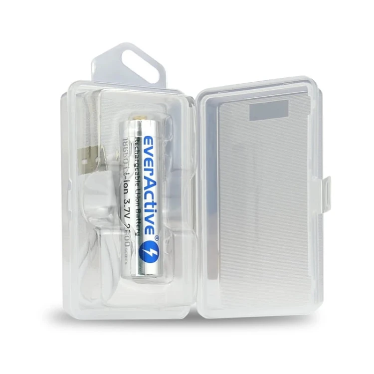 Akumulator everActive 18650 3,7V Li-ion 2600mAh micro USB z zabezpieczeniem BOX pudełko