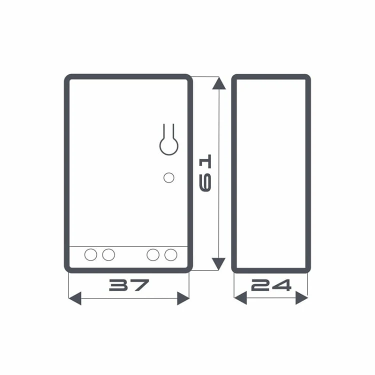 Przekaźnik Futuro biały 12V 433Mhz 120W wymiary
