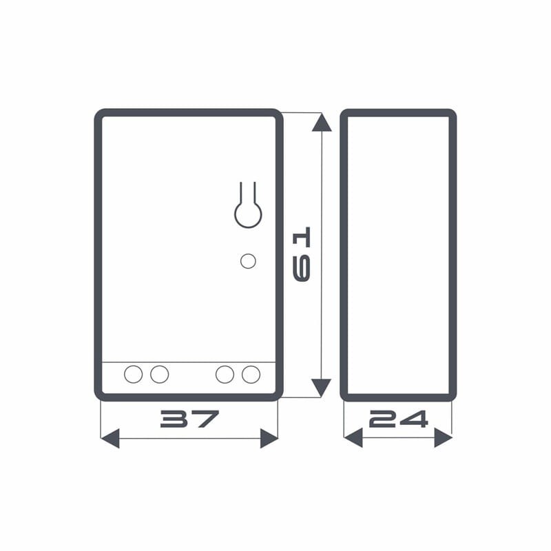 Przekaźnik Futuro biały 12V 433Mhz 120W wymiary